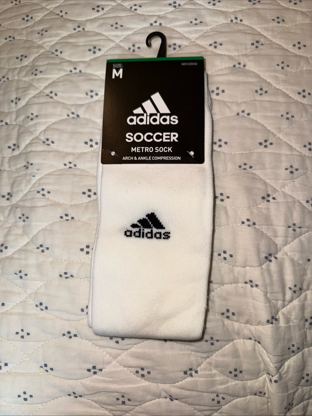 Adidas Soccer Metro Socks Arch & Ankle Compression Size Medium White NEW!